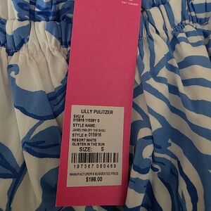 Lilly Pulitzer JamieLynn Blue and White Dress, Off Shoulder, Size Small